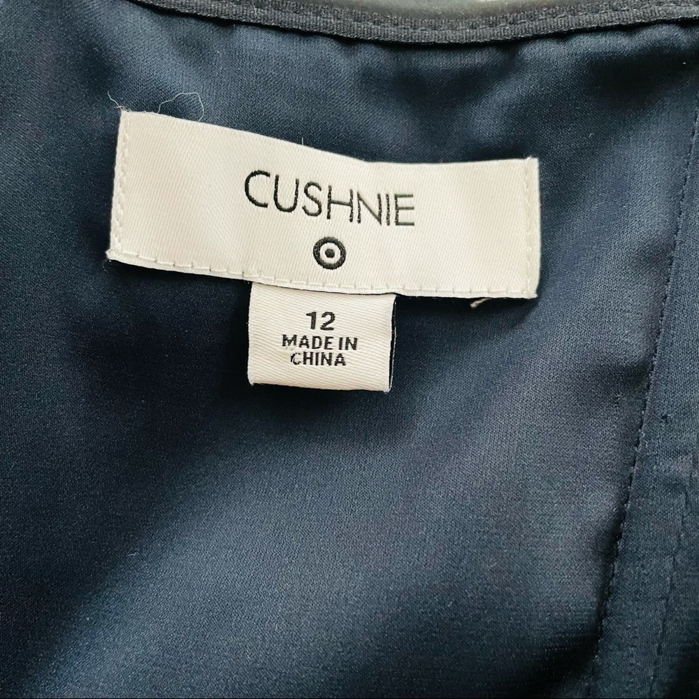 Cushnie Navy Strapless Ruched Midi Dress Side Slit Designer Cocktail Size 12 - Picture 5 of 6